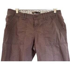 Prana Women's Organic Cotton Cargo Capri Pants Cropped Rolled Cuff - Size 6